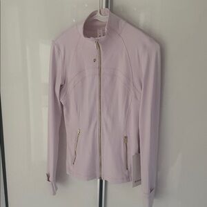 Lululemon Athletica Light Pink Bomber Jacket with Gold Zippers